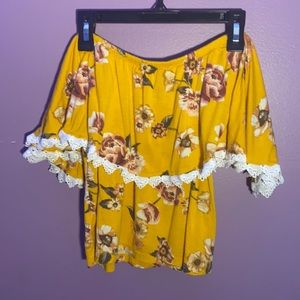 Off the shoulder flower top